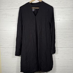 Maurices Womens Size Large 24/7 long sleeve lightweight flowy black dress